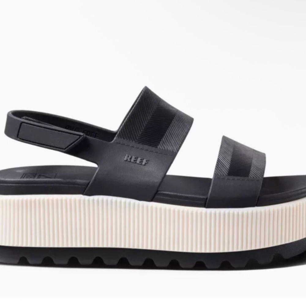 Reef Women's Black and White Platform Sandals
